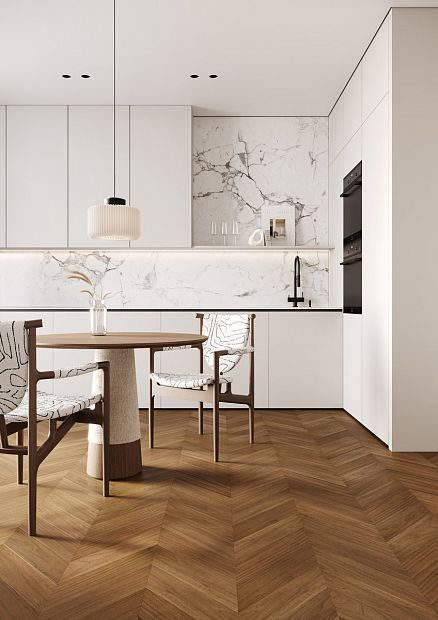 Паркетная доска Quartz Parquet Французская Ёлка Орех Американский 99-400-29