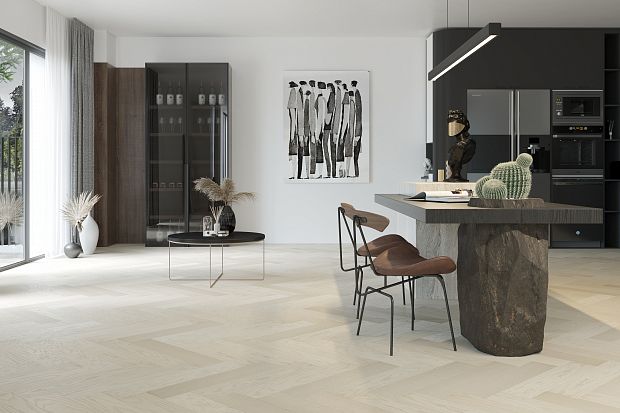Паркетная доска Quartz Parquet Английская Ёлка Дуб Песочный 33-408