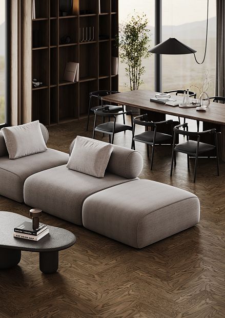 Паркетная доска Quartz Parquet Штучный паркет Дуб Брауни 44-413
