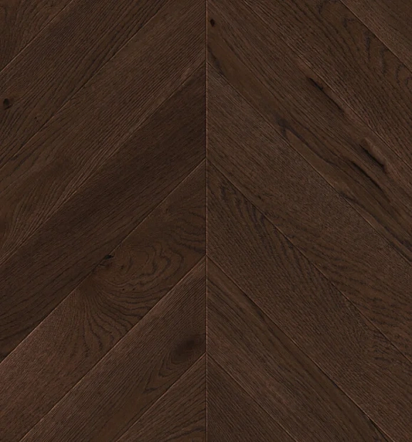 Инженерная доска Living Tree Французская елка Дуб Шоколадный  Селект