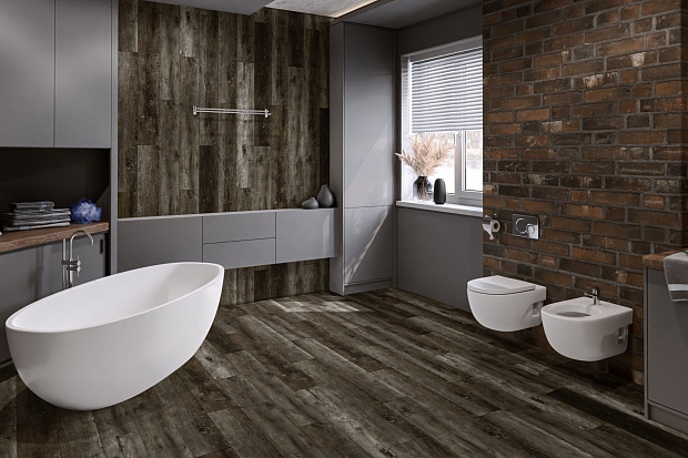 Кварц-винил Damy Floor Family LVT TCM369-7-LVT Дуб Рустикальный Черный