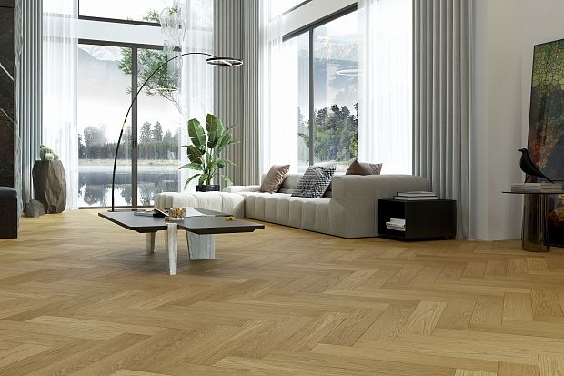 Паркетная доска Quartz Parquet Английская Ёлка Дуб Медовый Раф 33-463