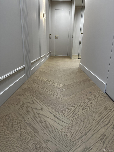 Паркетная доска Quartz Parquet Английская Ёлка Дуб Шампань 33-414