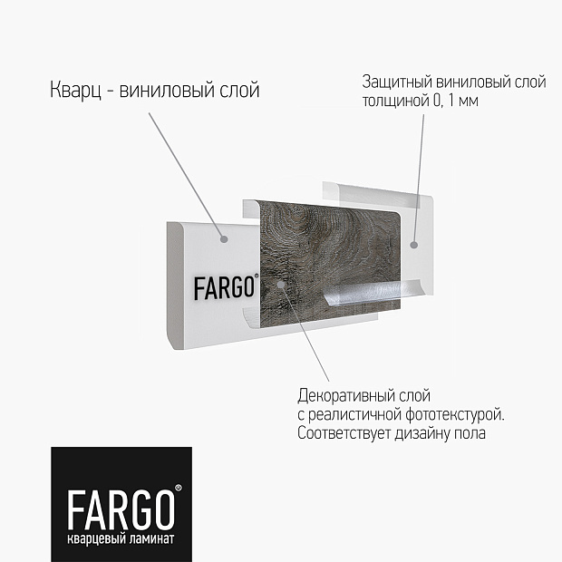 Кварцевый плинтус Fargo 33-379-4 Дуб Женева