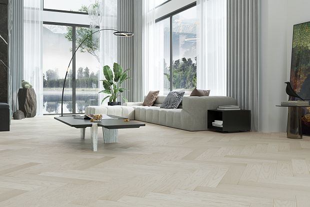 Паркетная доска Quartz Parquet Английская Ёлка Дуб Песочный 33-408