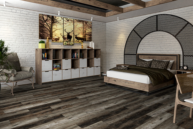 SPC-ламинат Damy Floor Family TCM369-7 Дуб Рустикальный Черный