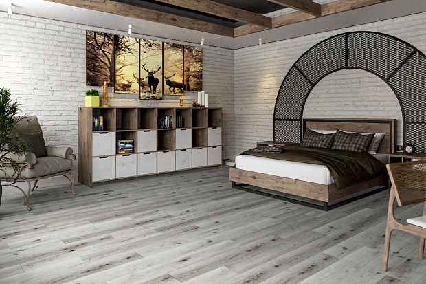 SPC-ламинат Damy Floor Family T7020-2 Дуб Классический Серый