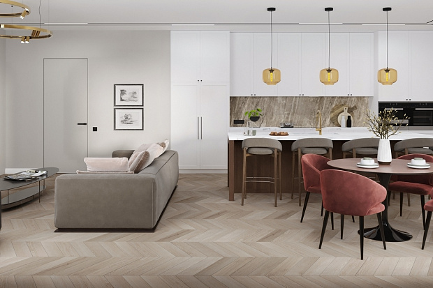 Кварц-винил Damy Floor Chevron LVT DF02-Ch-LVT Пале-Рояль