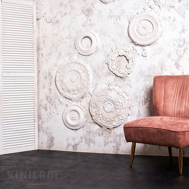 Vinilam Ceramo Stone 61607 (Сланцевый Черный)