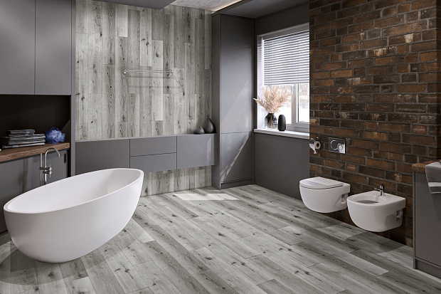SPC-ламинат Damy Floor Family T7020-2 Дуб Классический Серый